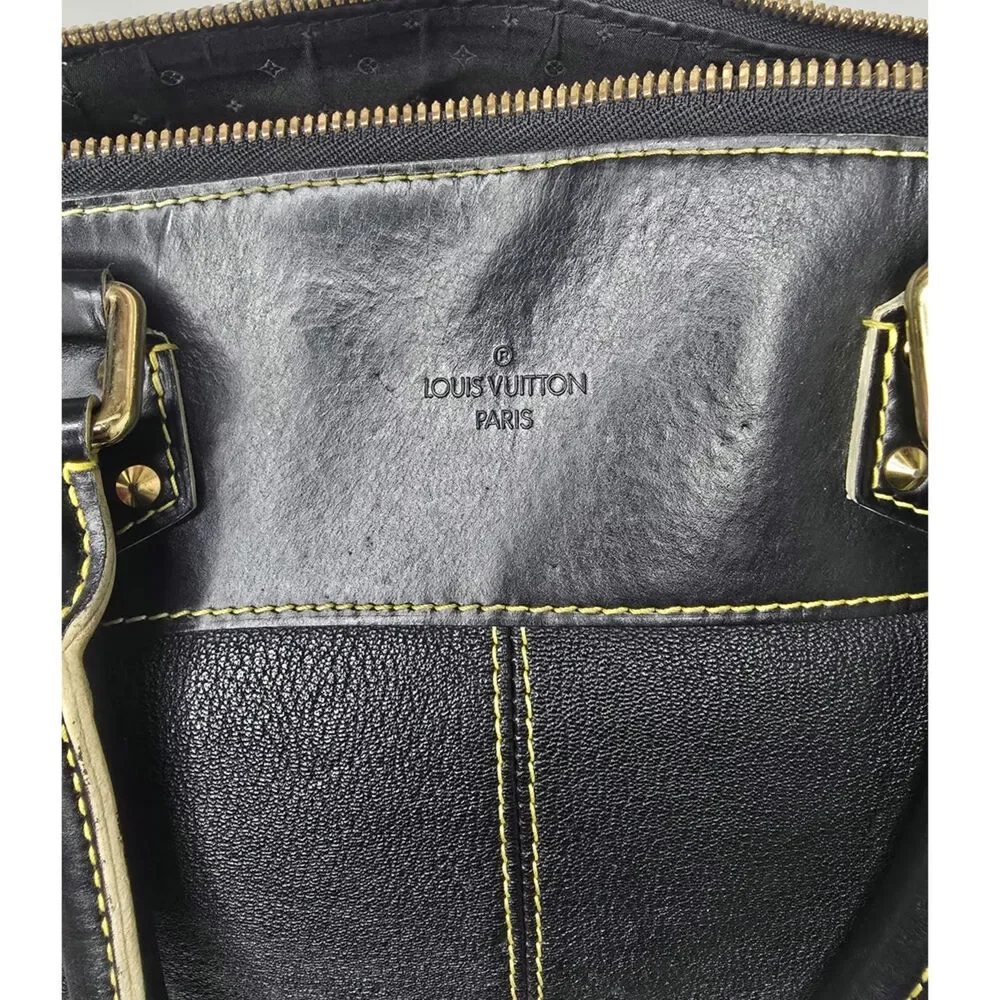 Black leather Louis Vuitton locKit bag